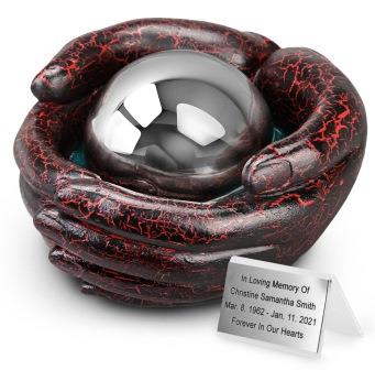 mała-urna-artystyczna mała urna artystyczna, urna decoupage, urna kula stalowa