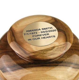plakietka pamiątkowa dla urny drewnianej
