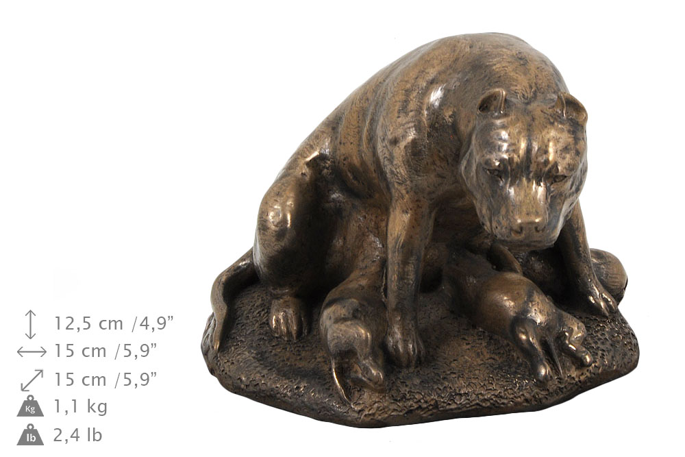 Amerykański Staffordshire Terrier mama ze szczeniakami urna dla psa