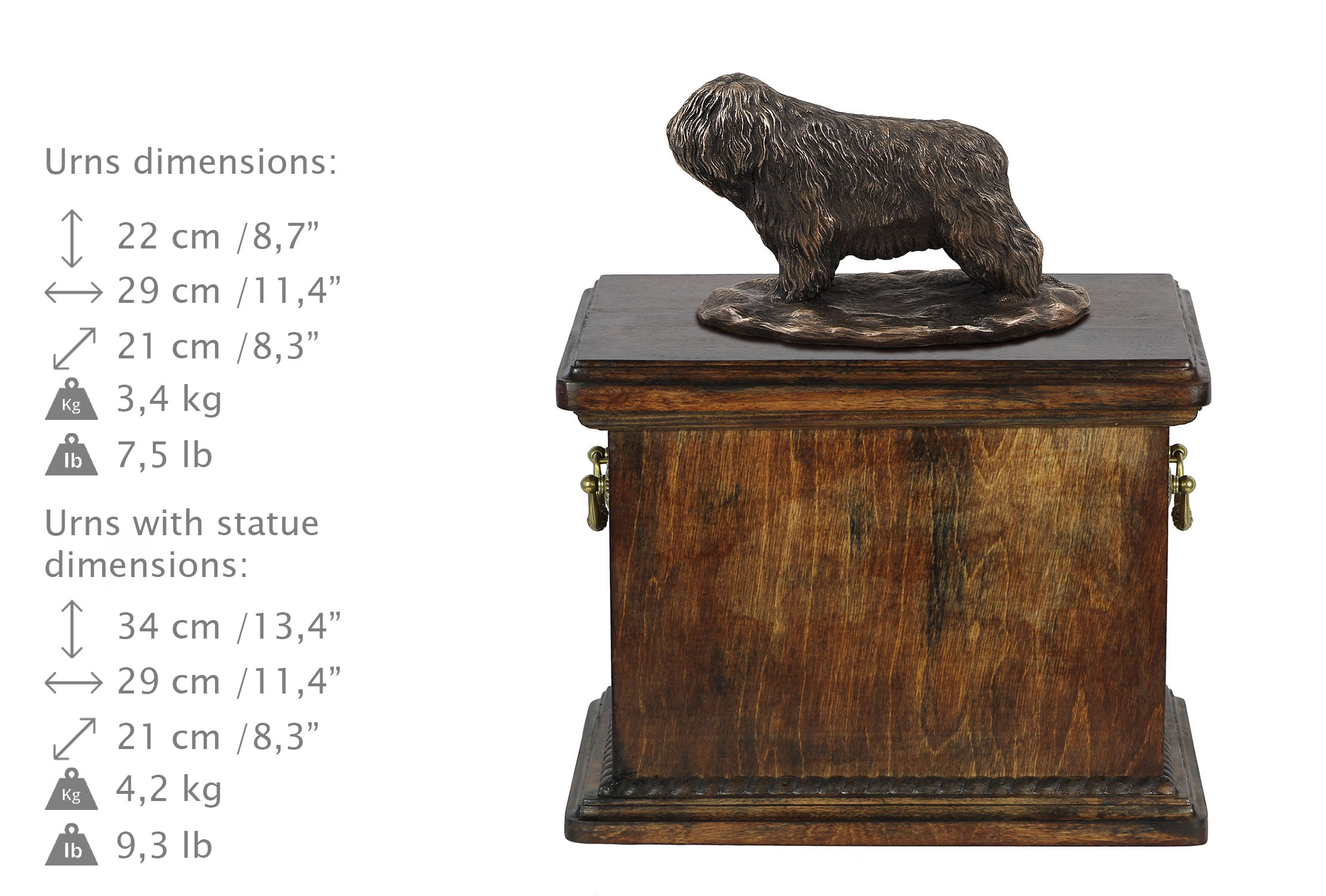 Drewniana Urna dla Psa – Polski Owczarek Nizinny