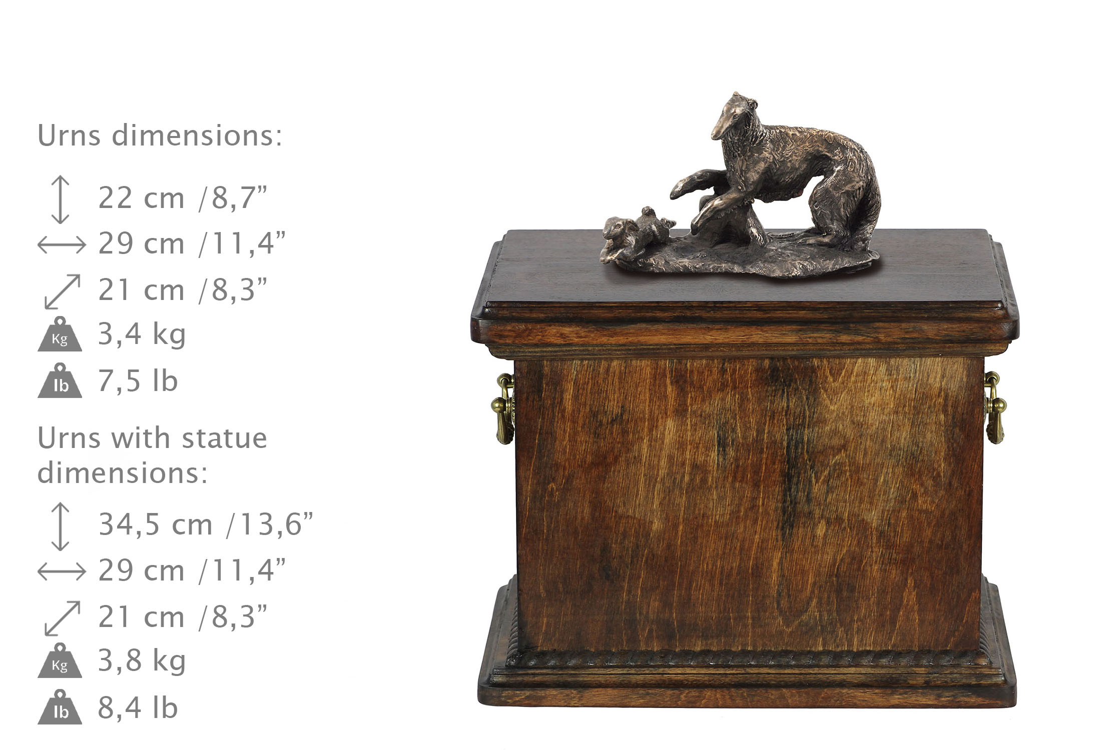 urna dla psa rasy borzoi