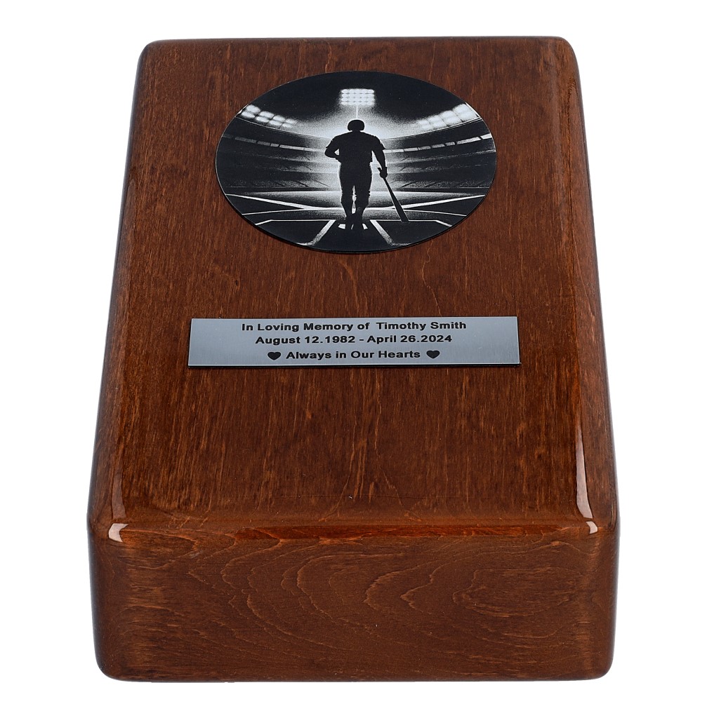 Tematyczna urna pogrzebowa baseball