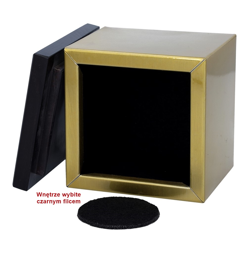 Złoty Relikwiarz – Mini Urna ze Stali Nierdzewnej w Kształcie Pudełka