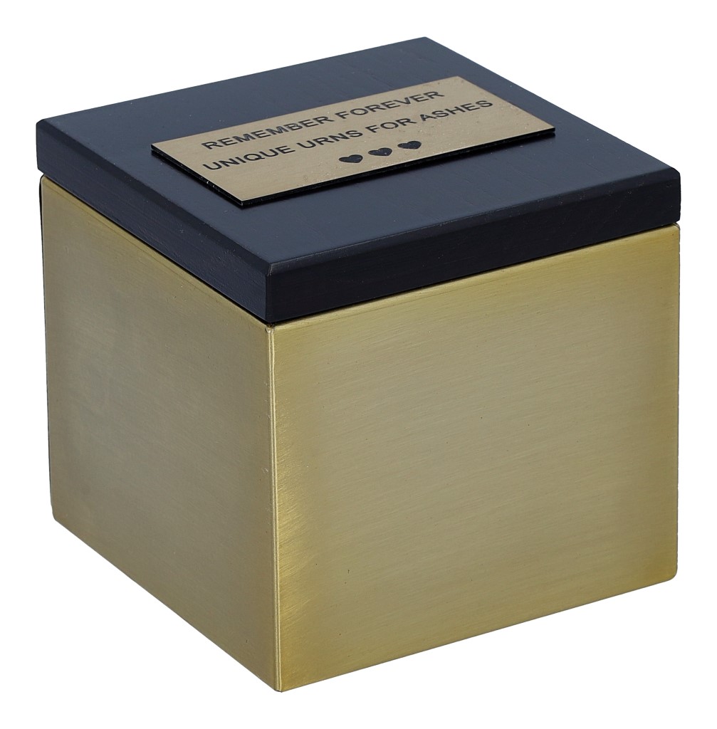 Złoty Relikwiarz – Mini Urna ze Stali Nierdzewnej w Kształcie Pudełka