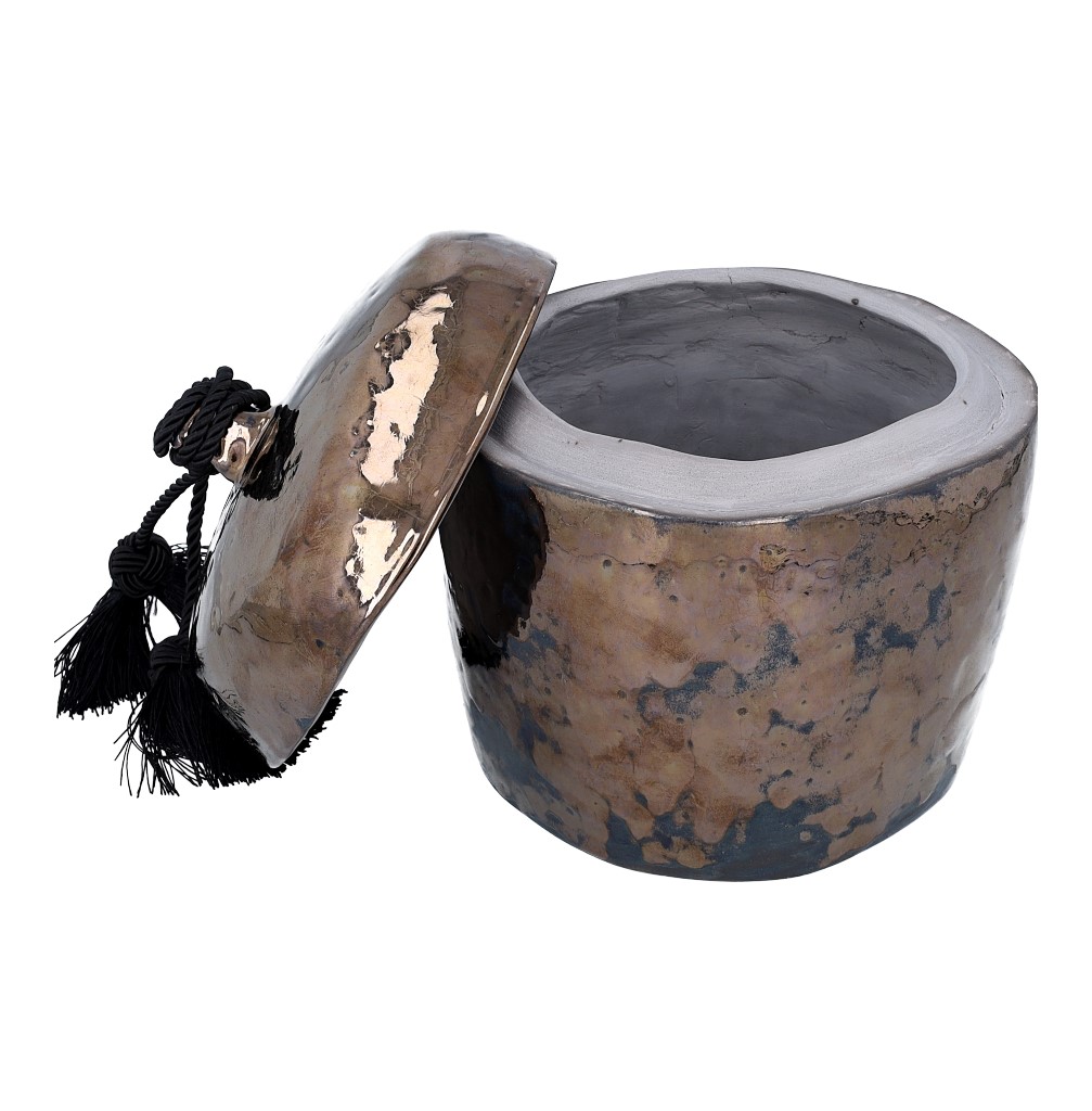 Złota urna ceramiczna otwarta