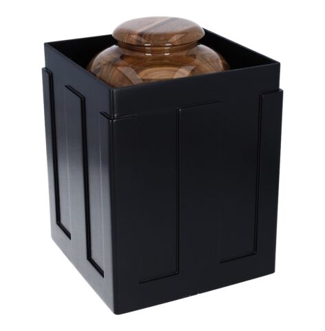 set-vault-iw2medium nisza na urnę, pojemnik z urną wewnątrz, kapsuła do pochówku urny w gruncie w kolorze czarnym