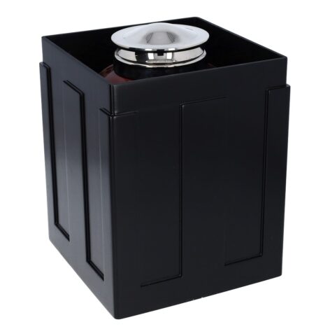 set-vault-m23 nisza na urnę, pojemnik z urną wewnątrz, kapsuła do pochówku urny w gruncie w kolorze czarnym