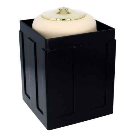 set-vault-m78 nisza na urnę, pojemnik z urną wewnątrz, kapsuła do pochówku urny w gruncie w kolorze czarnym